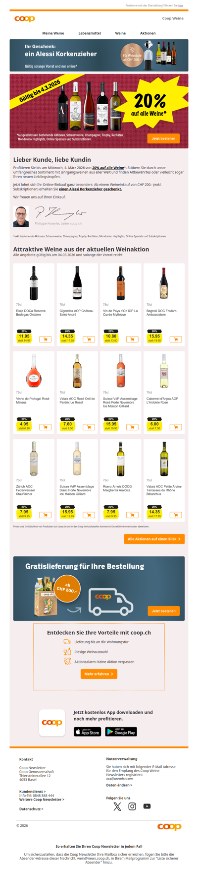 20% auf alle Weine - jetzt profitieren!