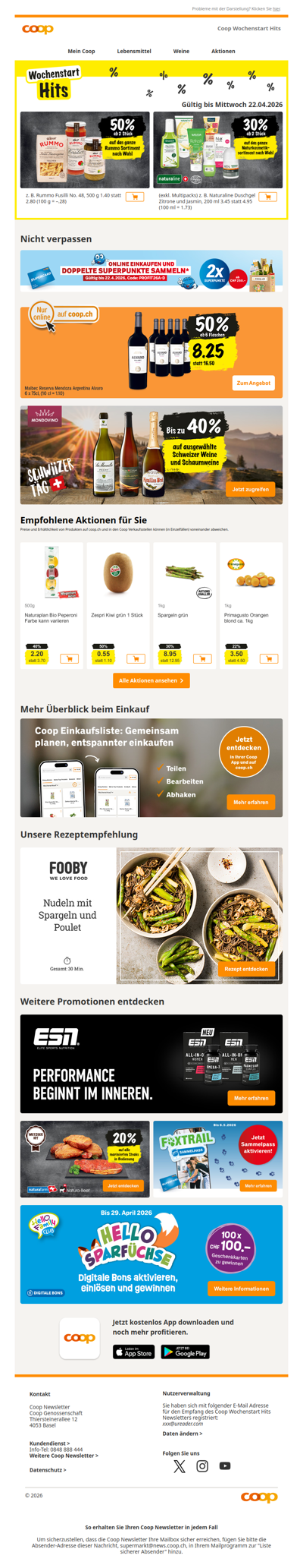 50% auf Rummo 🍝 & 30% auf Naturkosmetik ab 2 Stück