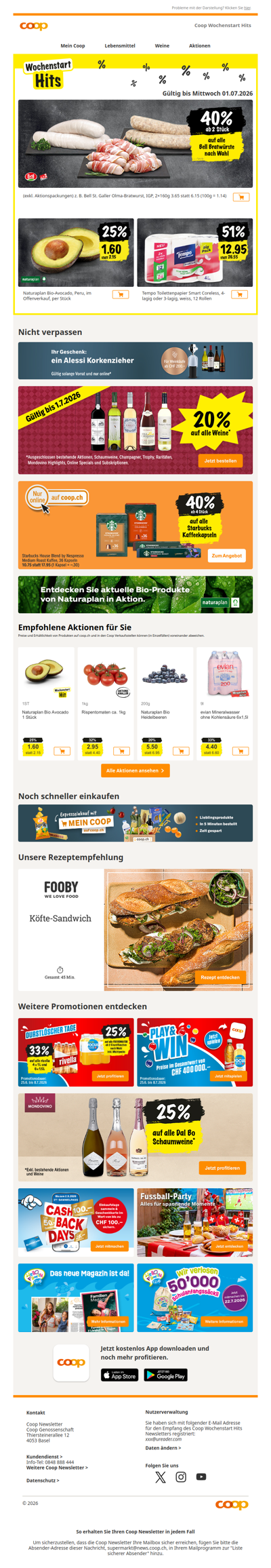 40% auf alle Bell Bratwürste ab 2 Stück 🌭