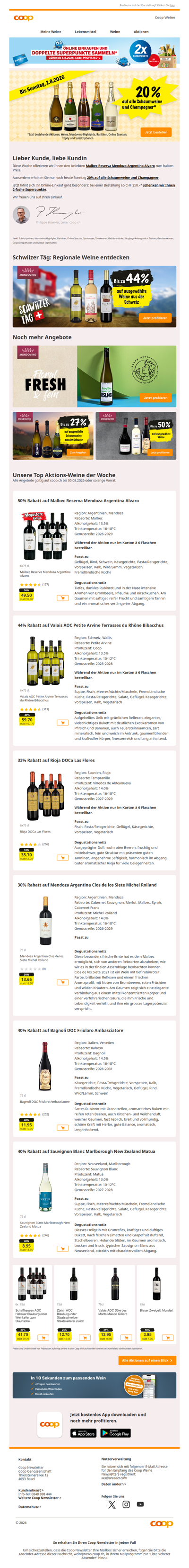 Nur noch heute: 20% auf alle Schaumweine & Champagner