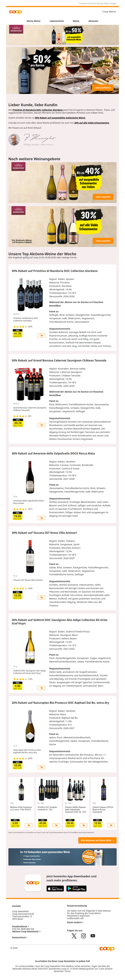 50% auf Primitivo Manduria Giordano