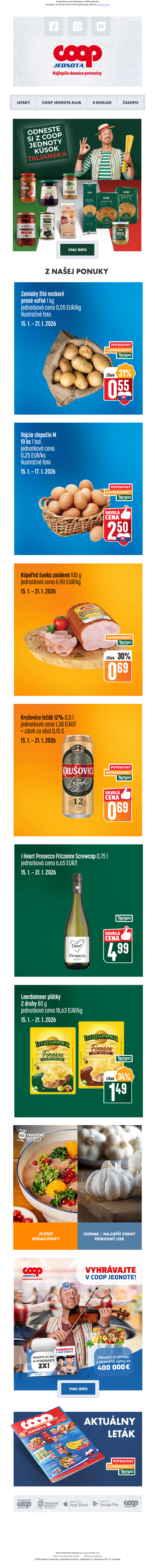 🤌Originálne chute Talianska v COOP Jednote! 🇮🇹