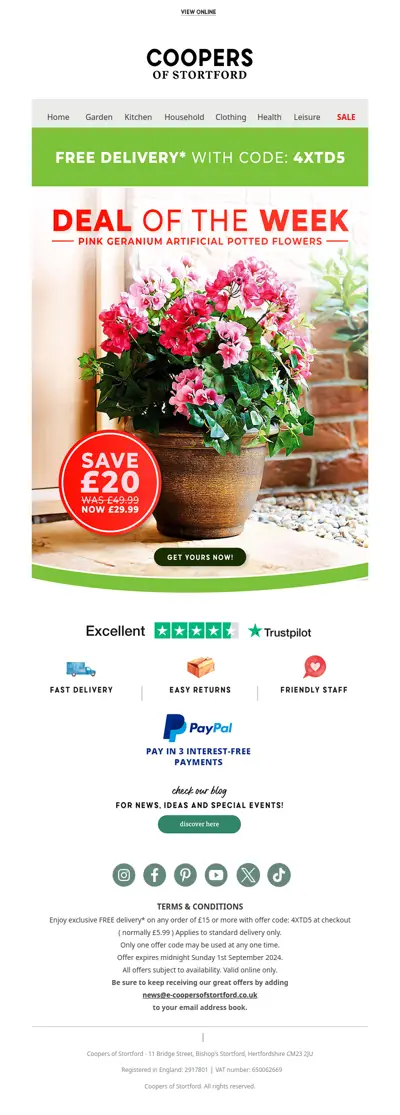 40% Off Fabulous Florals + FREE Delivery*