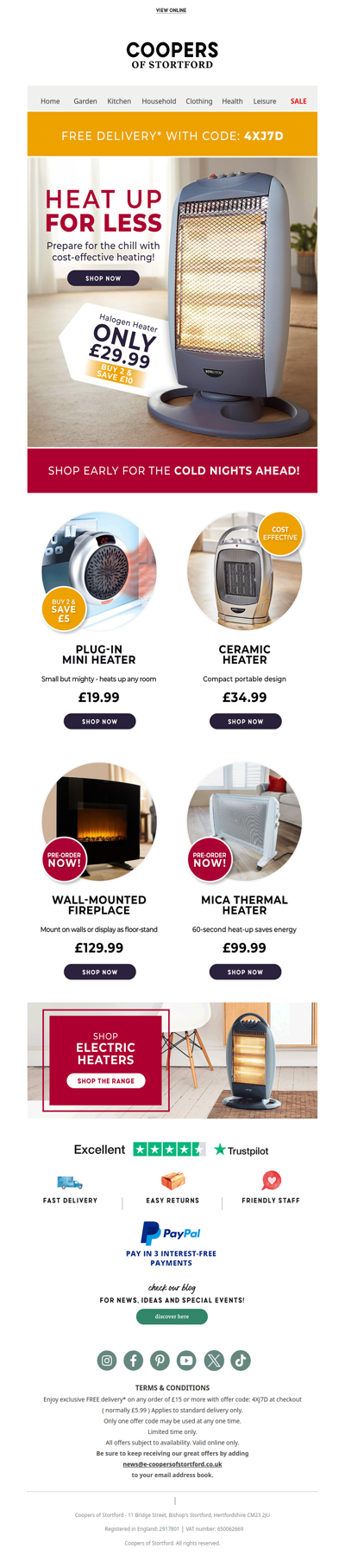 Chilly Nights? Affordable Heating Delivered FREE!