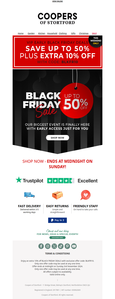 VIP Black Friday Preview: Up to 50% Off + Extra 10% - Just for You!