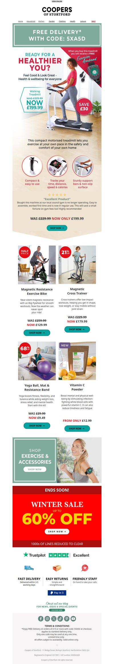 🏃‍♀️ Healthier you?  Save up to 50% on Home Fitness with FREE delivery!