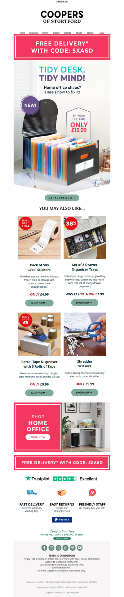 Tax Deadline Alert! Get Organised + FREE Delivery