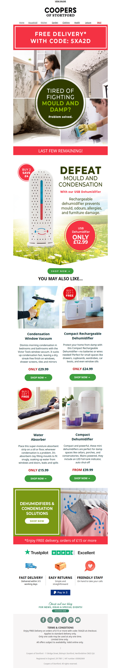 Last Few Remaining! The Tiny Dehumidifier That Makes a Big Difference + FREE Delivery