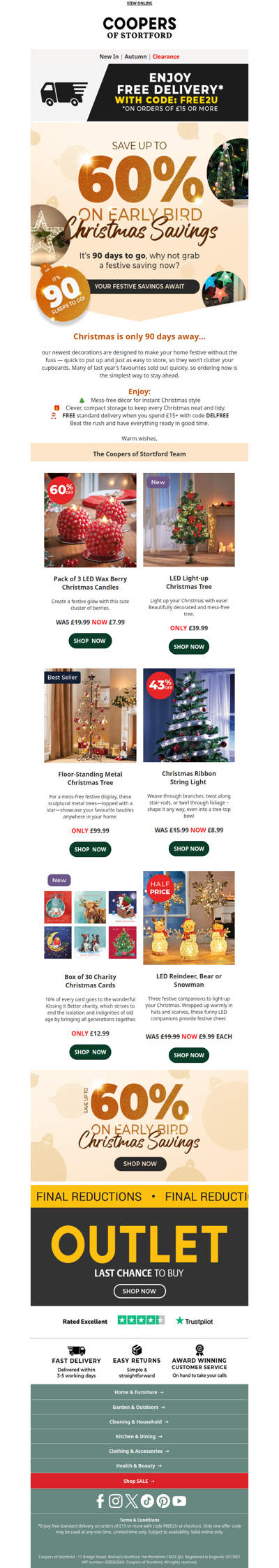 🎄   Beat the Rush – Up to 60% Off Christmas + Free Delivery