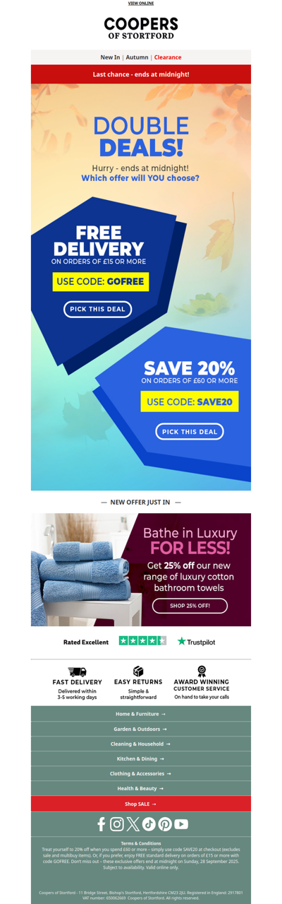 ⏰ Ends Soon -Exclusive 20% Off or Free Delivery