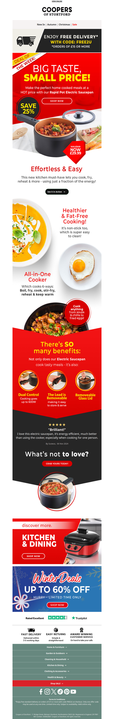 A kitchen favourite – 25% off & Free Delivery, while stocks last!