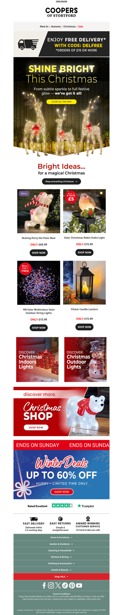 ✨ Get glowing early! Christmas lights + free delivery