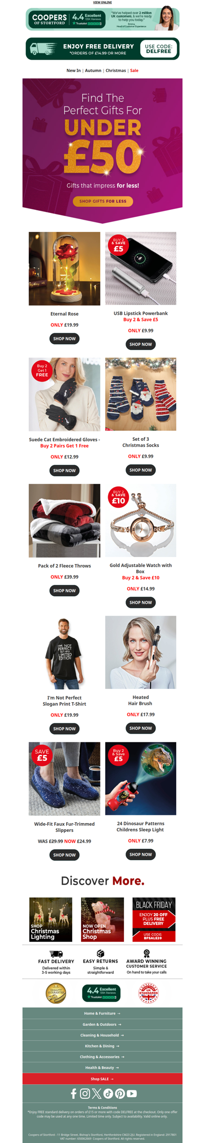 Gift More, Spend Less – All Under £50 + Free Delivery!