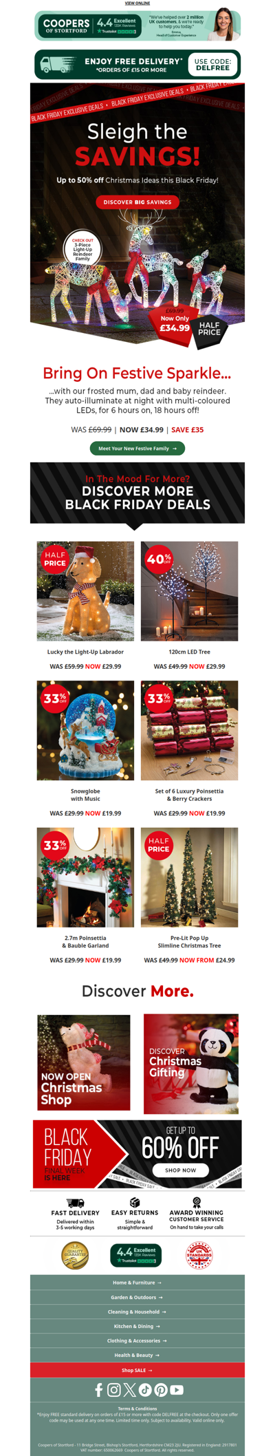 🦌 Rudolph Would Approve – Half Price + Free Delivery!