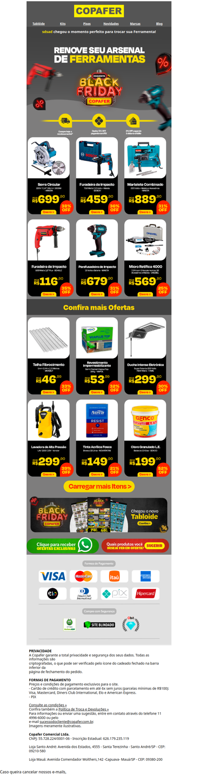 Oferta Relâmpago em Ferramentas!