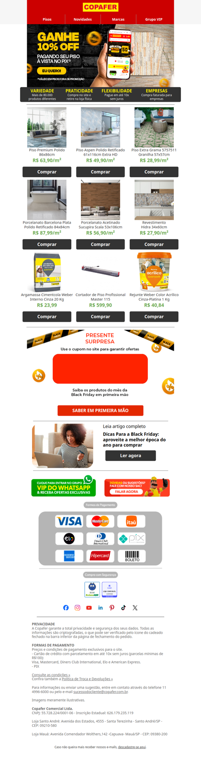 Quer 10% OFF nos pisos dos seus sonhos?