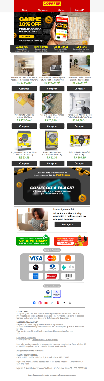 Piso com 10% OFF no PIX? 👀