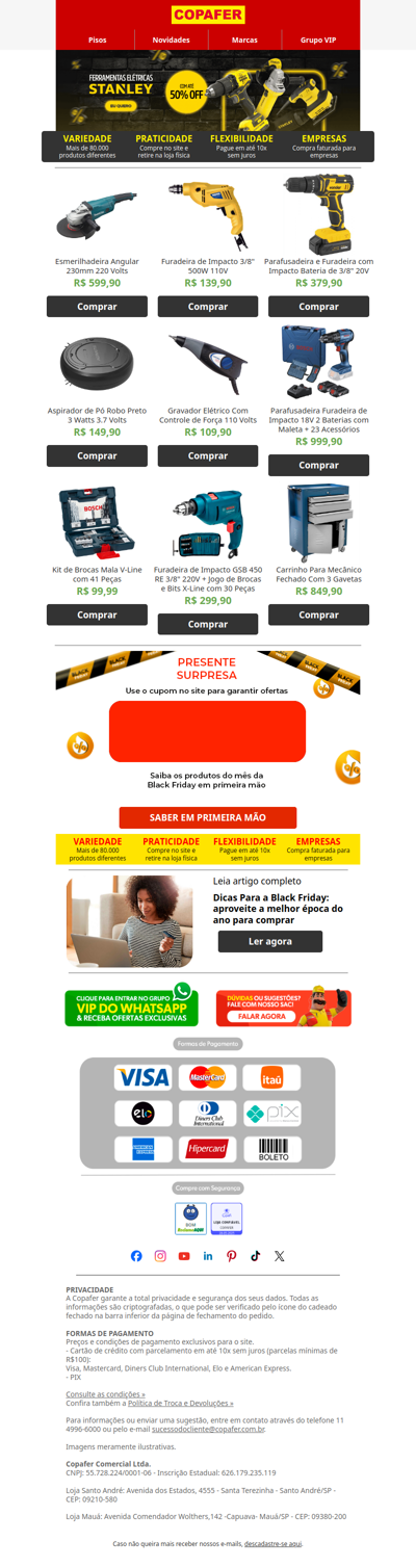 Sua Ferramenta está velha?