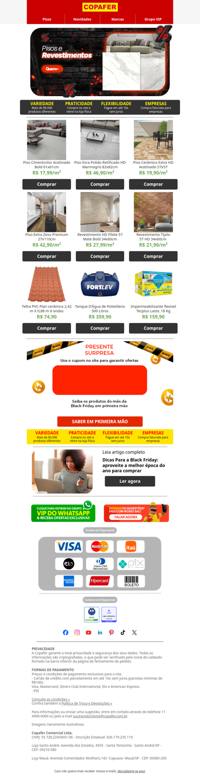 Já escolheu seu Piso?