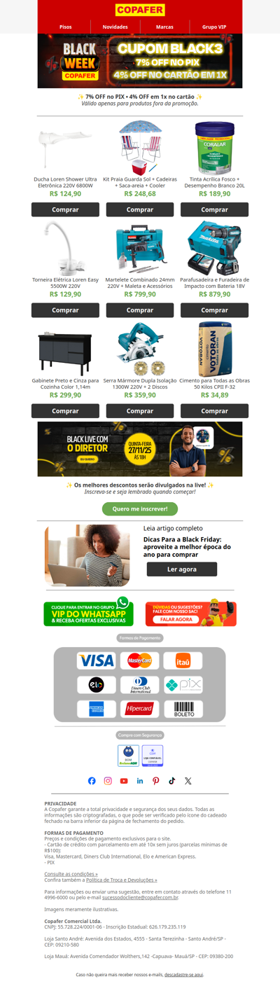 Semana de Descontos Black Friday