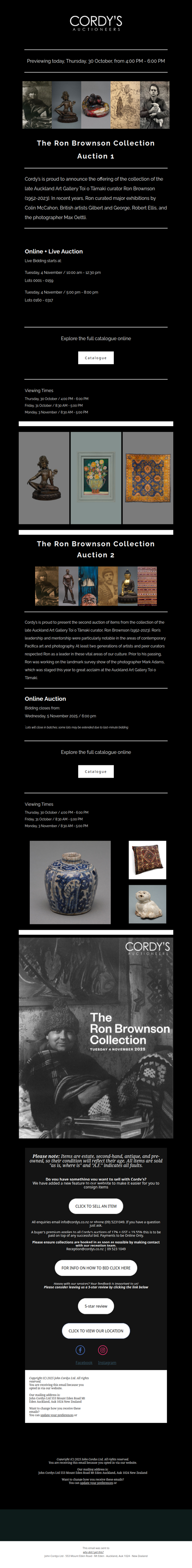 The Ron Brownson Collection - Auctions 1 and 2