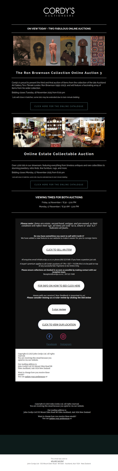 The Ron Brownson Collection Auction 3 and Online Estate Auction