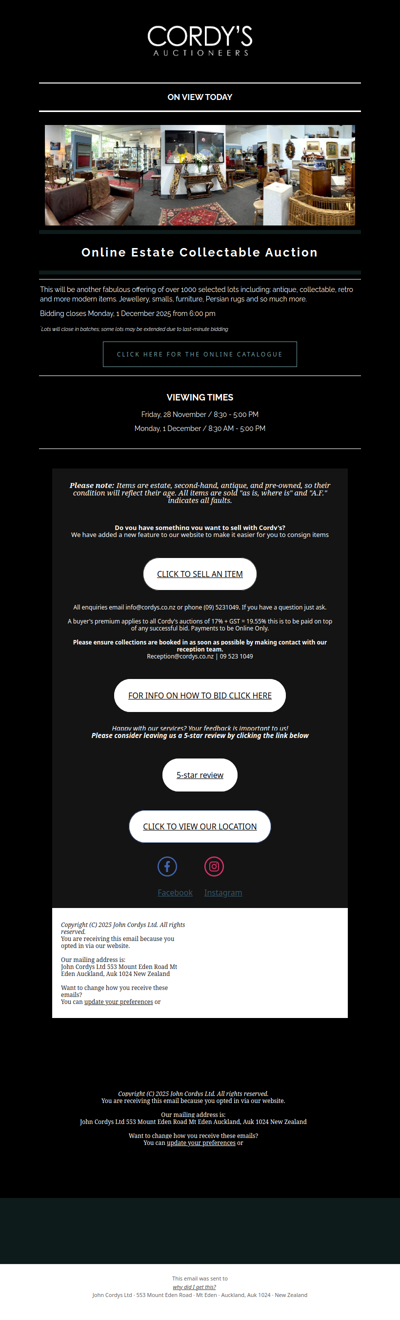 Online Estate Auction