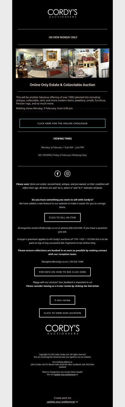 Online Only Estate & Collectable Auction