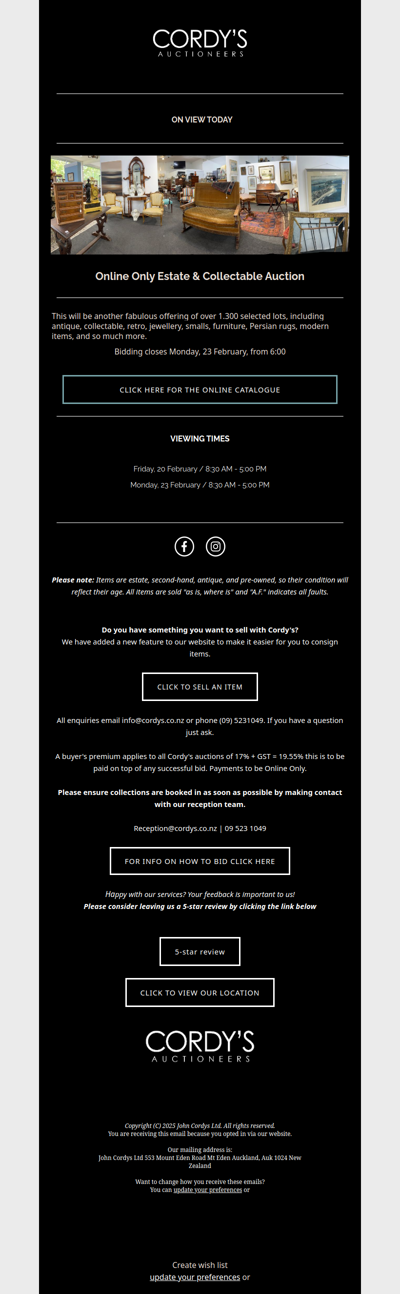 Online Only Estate & Collectable Auction