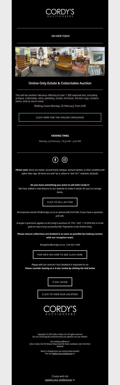 Online Only Estate & Collectable Auction