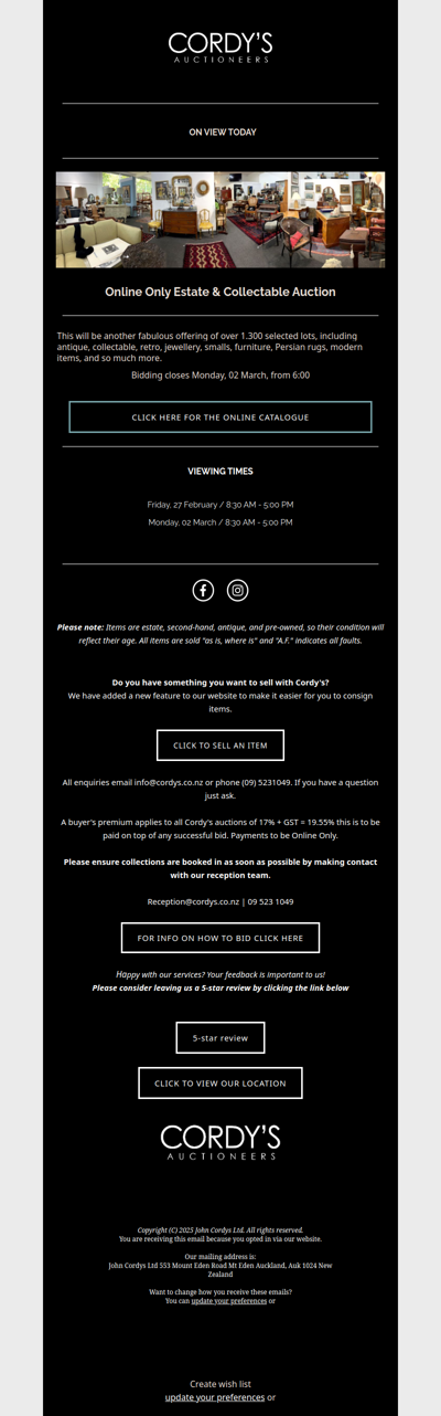 Online Only Estate & Collectable Auction