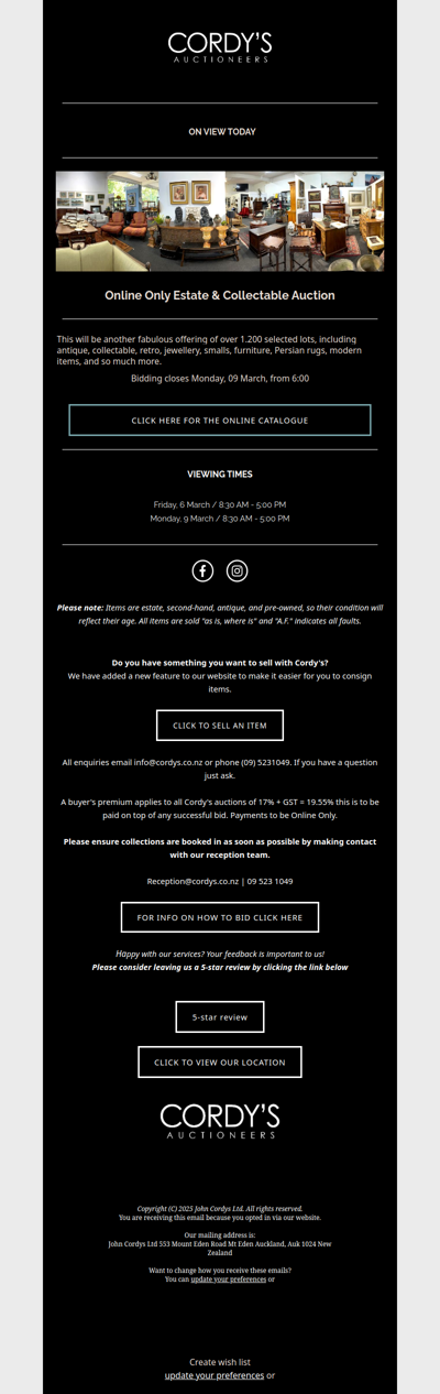 Online Only Estate & Collectable Auction