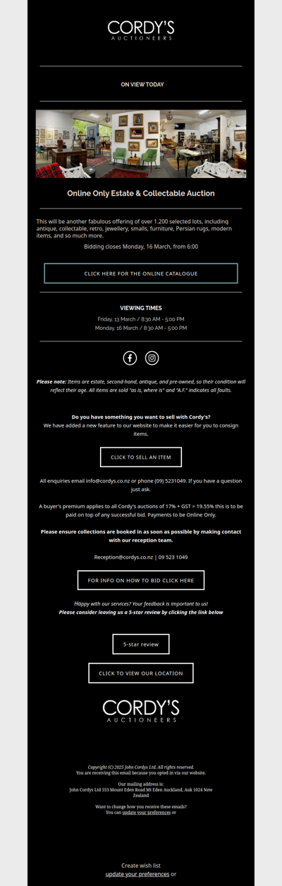 Online Only Estate & Collectable Auction