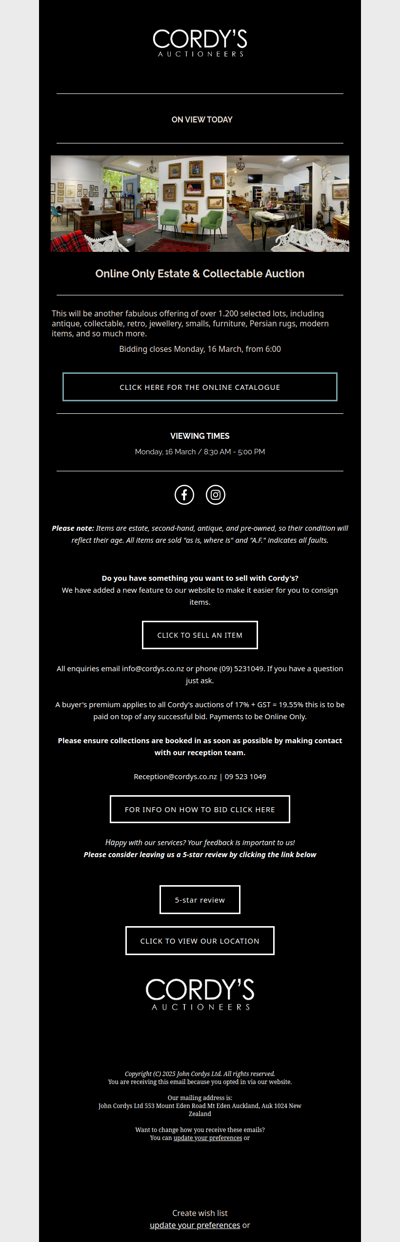 Online Only Estate & Collectable Auction