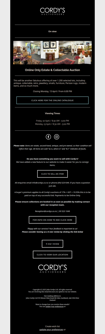 Online Only Estate & Collectable Auction