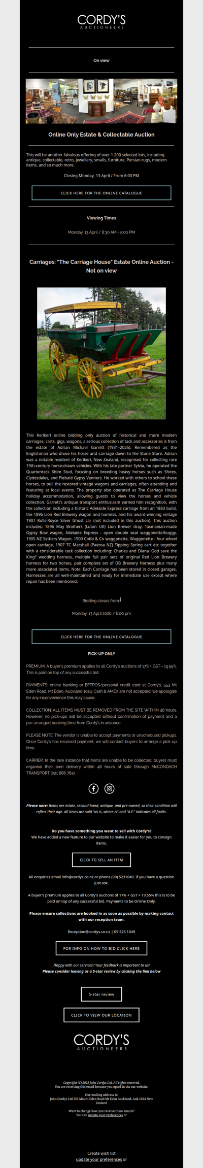 Online Only Estate & Collectable & 'THE CARRIAGE HOUSE' auction