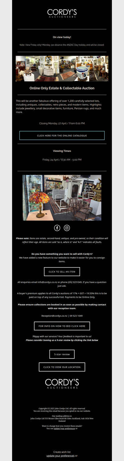 Online Only Estate & Collectable Auction