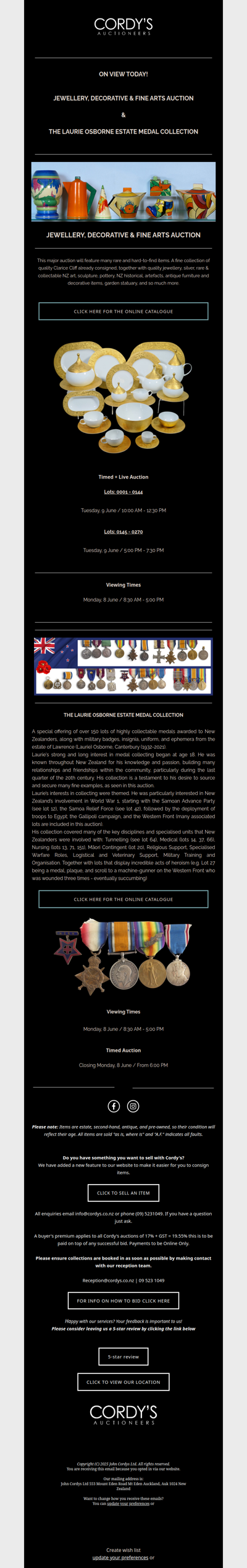 Jewellery, decorative & fine arts & Medals: The Laurie Osborne Estate medal collection