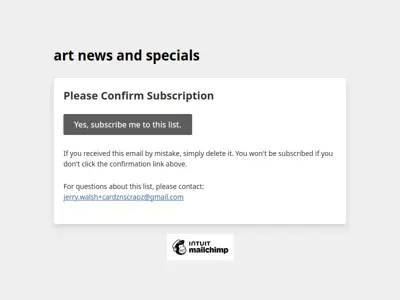 art news and specials: Please Confirm Subscription