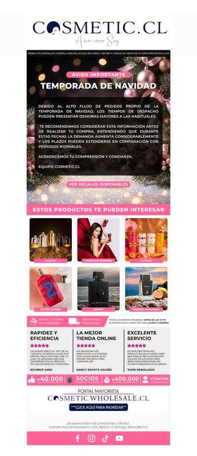 Información importante sobre despachos en Navidad 🎄