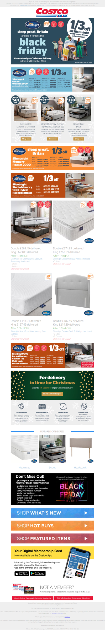 Save 1/3rd Off ALL Silentnight Mattresses, Divans Sets & Headboards!