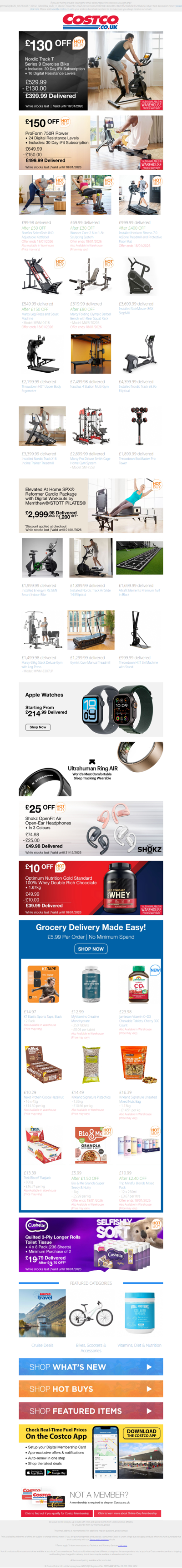 £130 OFF Nordic Track T Series 9 Exercise Bike NOW £399.99