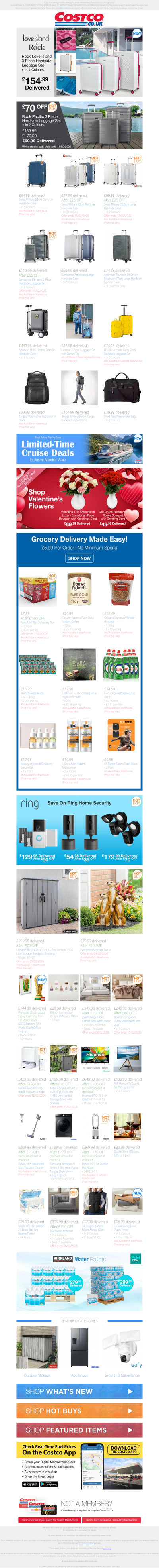 NEW Love Island Rock 3 Piece Hardside Luggage Set £154.99