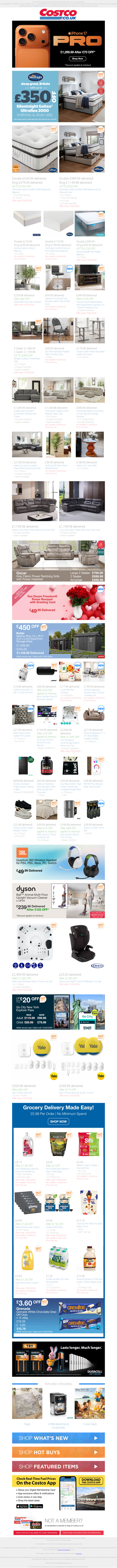 UP TO £170 OFF Silentnight Geltex Ultraflex 3000 Mirapocket Mattress