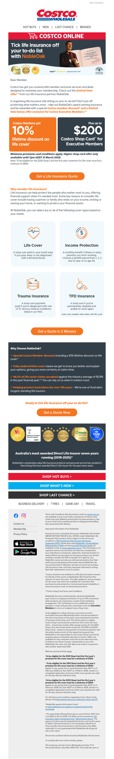 Secure Costco Member Value with NobleOak Today