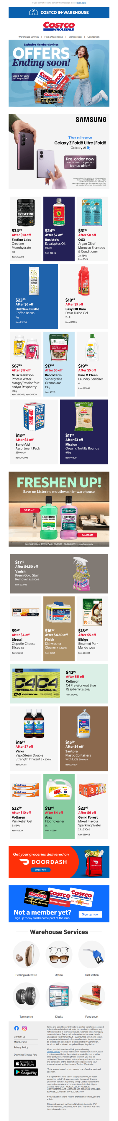 Don't miss these warehouse savings!