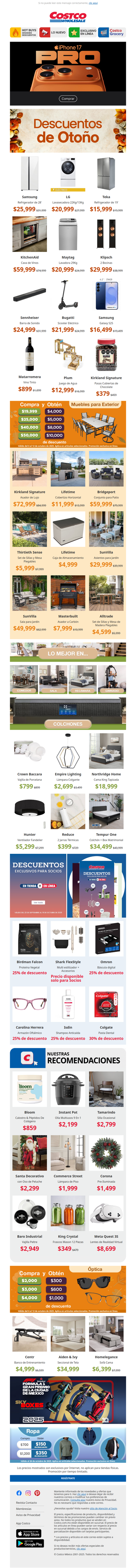 Descuentos de Otoño en Muebles de Exterior, Línea Blanca y más