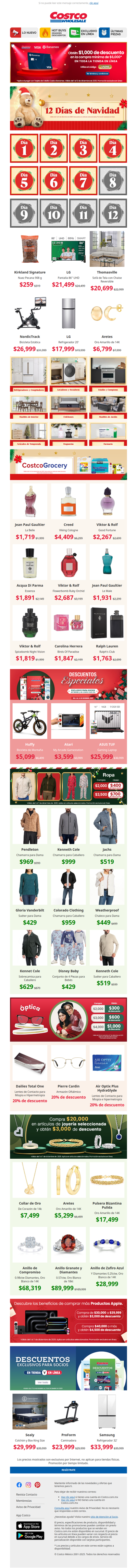 Día 7 de Descuentos Navideños 🎄 | $1,000 de Descuento con tu TDC Costco