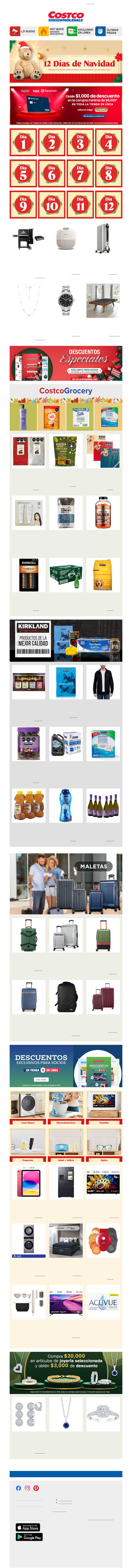 ¡Último Día! Los 12 Días Navideños 🎄 y $1,000 de Descuento con tu TDC Costco