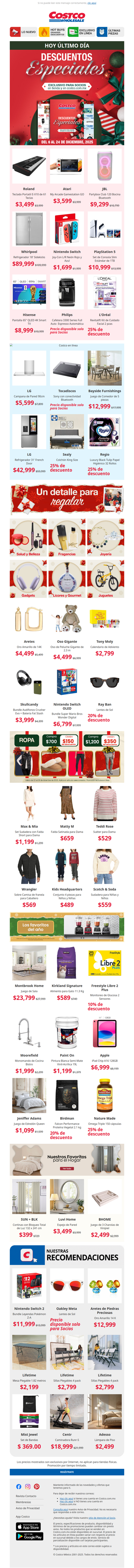 Hoy Terminan los Descuentos Especiales en Tienda y en Línea 🎄